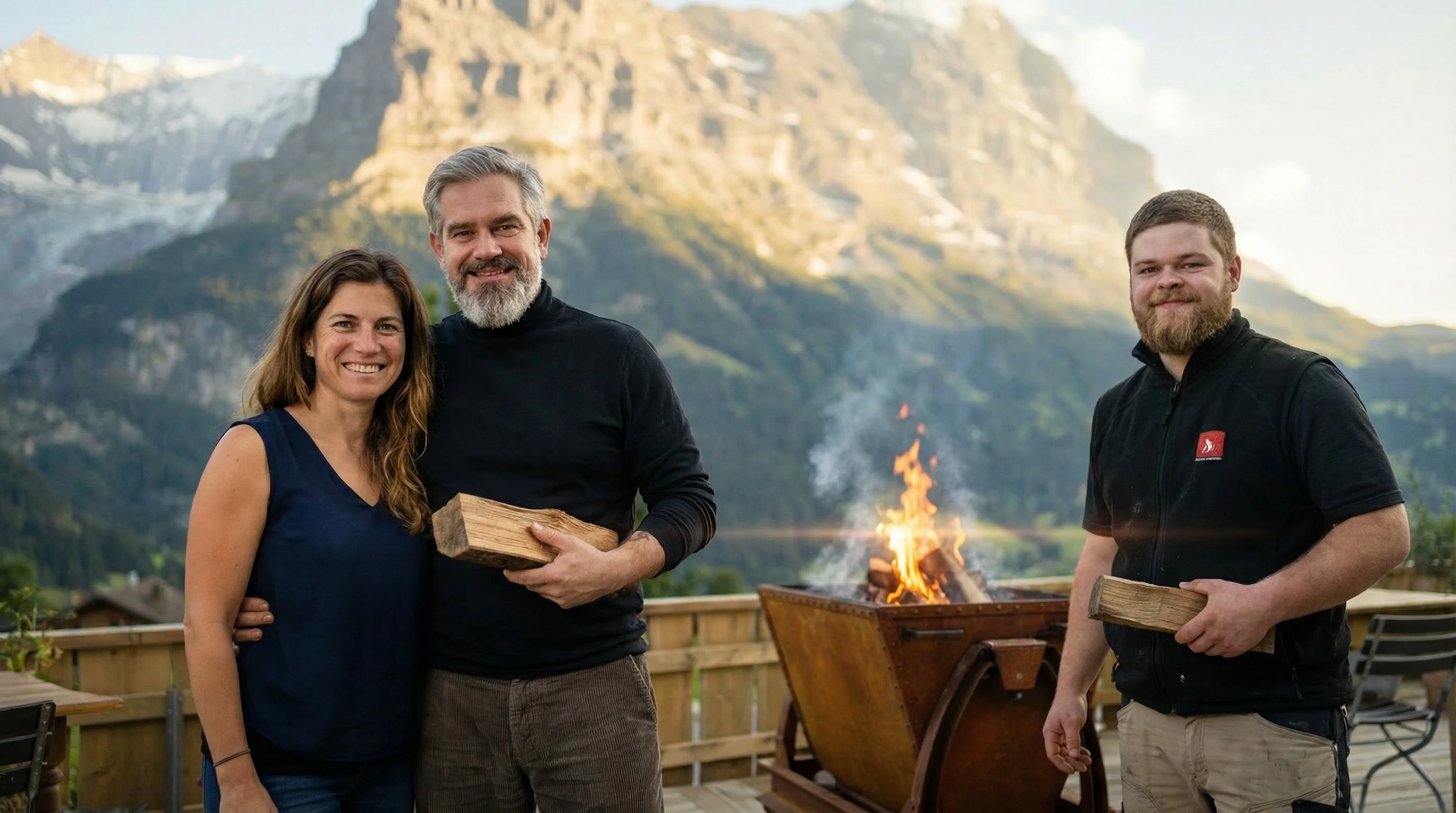 Das Team von Zweifel Ofenbau: Carmen Zweifel, Benjamin Zweifel und Fabrice Flück